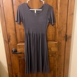 Gray casual dress with pockets